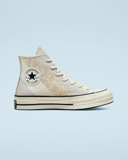 Tenisky Vysoke Converse Chuck 70 Embroidered Floral Damske Béžové Čierne | SK RXZUO4